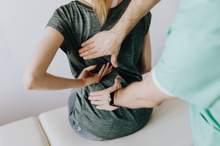 getting examined for backpain
